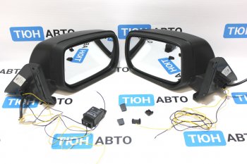 7 099 р. Боковые зеркала в стиле AMG Тюн-Авто (2 шт., электрорегулировка, анти-блик, подогрев) Лада нива 4х4 2131 Урбан 3 дв. дорестайлинг (2014-2019) (Черный текстурный пластик (шагрень), Неокрашенное)  с доставкой в г. Пермь. Увеличить фотографию 2