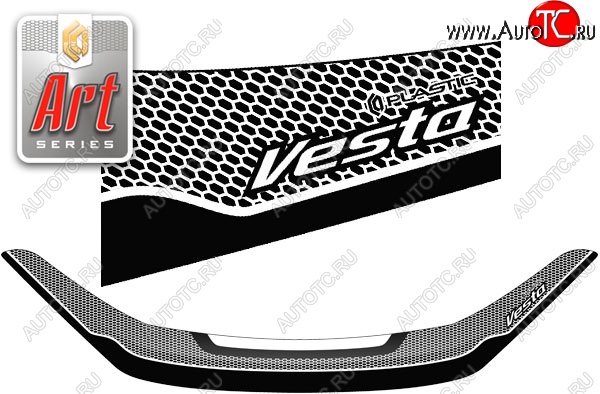 2 299 р. Дефлектор капота CA-Plastiс  Лада Веста ( 2180,  SW 2181,  Спорт 2180) - Веста Кросс ( 2181,  2180) (Серия Art графит)  с доставкой в г. Пермь