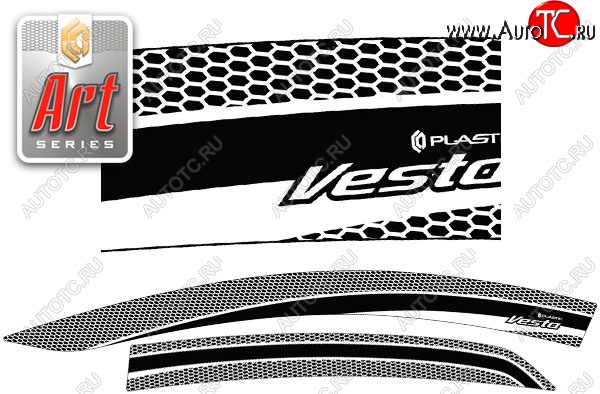 2 199 р. Дефлектора окон CA-Plastiс  Лада Веста  2180 (2015-2025) седан дорестайлинг, седан рестайлинг (Серия Art графит, Без хром.молдинга)  с доставкой в г. Пермь