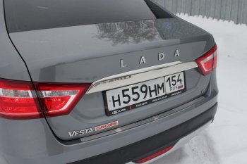 1 499 р. Хромированый молдинг крышки багажника CrTuning Лада Веста 2180 седан дорестайлинг (2015-2023)  с доставкой в г. Пермь. Увеличить фотографию 2