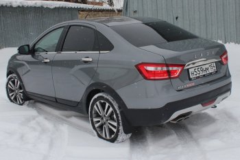 1 499 р. Хромированый молдинг крышки багажника CrTuning Лада Веста 2180 седан дорестайлинг (2015-2023)  с доставкой в г. Пермь. Увеличить фотографию 3