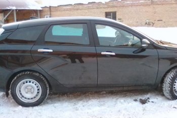 1 899 р. Хромированые накладки на ручки дверей CrTuning Лада Веста SW 2181 универсал дорестайлинг (2017-2022)  с доставкой в г. Пермь. Увеличить фотографию 3