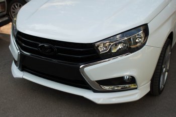 Комплект боковых накладок на бампер (клыки) VTS Лада Веста ( 2180,  SW 2181) (2015-2023) седан дорестайлинг, универсал дорестайлинг