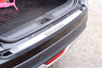 2 399 р. Накладка защитная на задний бампер Cross Petroil Tuning (нержавейка)  Лада Веста  SW 2181 (2017-2022) универсал дорестайлинг (Нержавейка)  с доставкой в г. Пермь. Увеличить фотографию 2