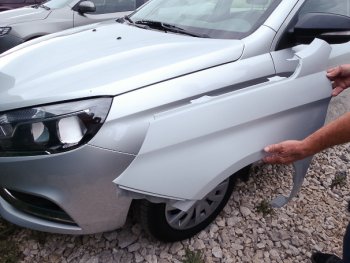 5 499 р. Переднее левое пластиковое крыло АвторитетПласт  Лада Веста ( 2180,  SW 2181) (2015-2025) седан дорестайлинг, универсал дорестайлинг, седан рестайлинг, универсал рестайлинг (Неокрашенное)  с доставкой в г. Пермь. Увеличить фотографию 2