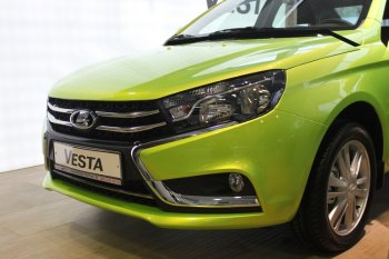 2 649 р. Хромированые вставки в штатную решетку радиатора CrTuning Лада Веста SW 2181 универсал дорестайлинг (2017-2022)  с доставкой в г. Пермь. Увеличить фотографию 3