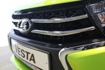 2 649 р. Хромированые вставки в штатную решетку радиатора CrTuning Лада Веста SW 2181 универсал дорестайлинг (2017-2022)  с доставкой в г. Пермь. Увеличить фотографию 5