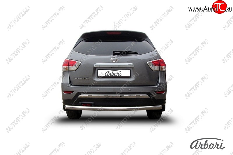 14 363 р. Защита заднего бампера Arbori (нержавейка, 1 труба d76 mm). Nissan Pathfinder R52 дорестайлинг (2012-2017)  с доставкой в г. Пермь