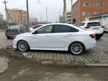 3 399 р. Пороги накладки VTS Лада Веста SW 2181 универсал дорестайлинг (2017-2022) (Неокрашенные)  с доставкой в г. Пермь. Увеличить фотографию 3