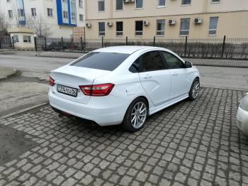 3 399 р. Пороги накладки VTS Лада Веста SW 2181 универсал дорестайлинг (2017-2022) (Неокрашенные)  с доставкой в г. Пермь. Увеличить фотографию 4