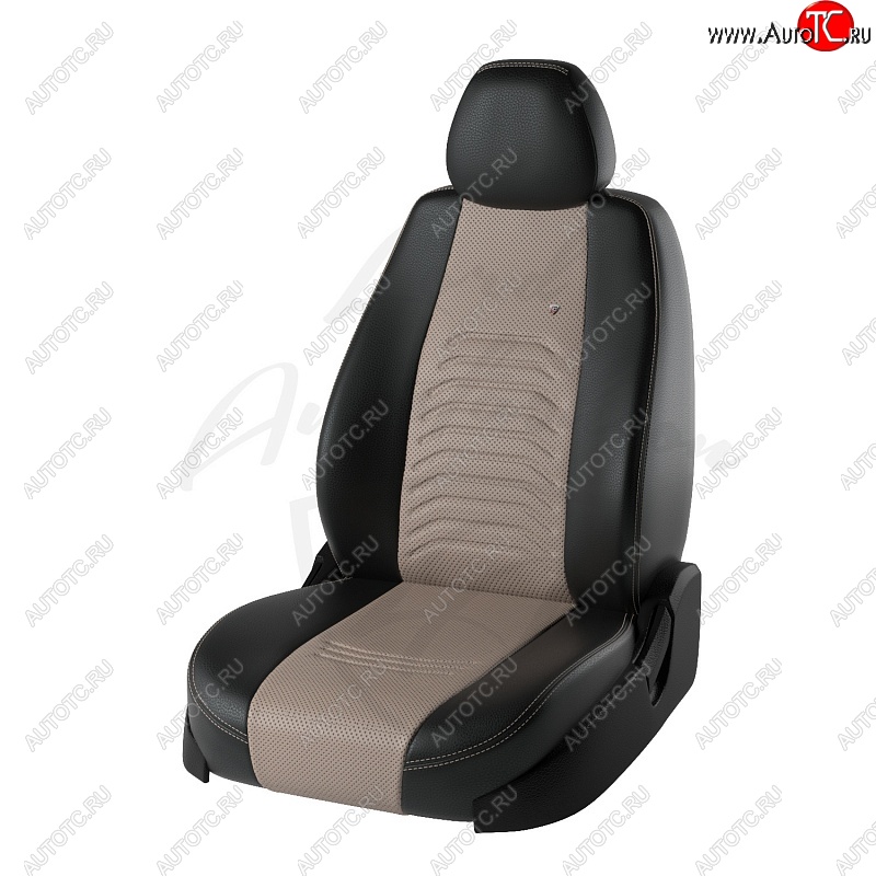 10 949 р. Чехлы для сидений Lord Autofashion Денвер (экокожа)  Лада Веста  2180 - Веста Кросс ( SW 2181,  2180) (Чёрный, вставка бежевая)  с доставкой в г. Пермь