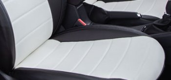 6 999 р. Чехлы Seintex (экокожа, 40/60, Airbag)  Лада Веста ( 2180,  SW 2181) - Веста Кросс ( 2181,  2180) (черный/белый)  с доставкой в г. Пермь. Увеличить фотографию 4