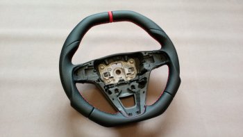 7 249 р. Руль AMperformance Лада Веста Кросс 2180 седан рестайлинг (2022-2025) (Верхний и нижний скос руля, Материал оплётки: экокожа наппа + перфорация, Цвет прострочки: чёрный, Цвет нулевой метки: чёрный)  с доставкой в г. Пермь. Увеличить фотографию 6