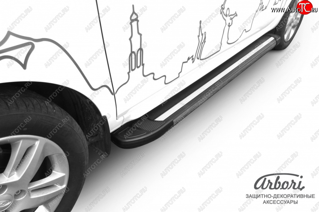 12 509 р. Порожки для ног Arbori Luxe Black Лада XRAY (2016-2022)  с доставкой в г. Пермь