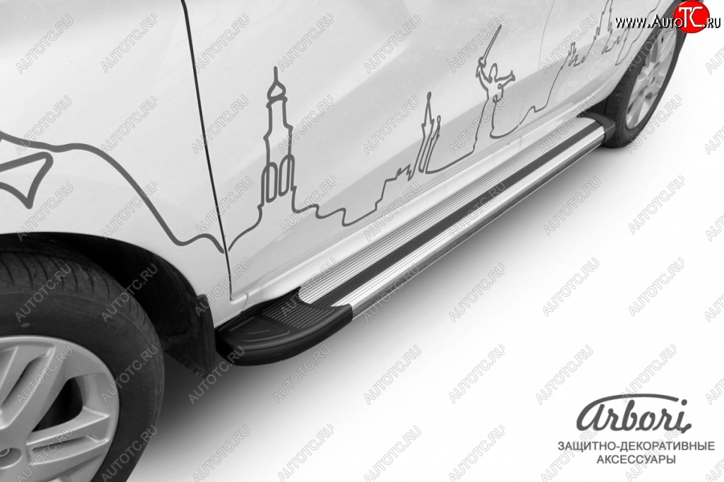 11 789 р. Порожки для ног Arbori Luxe Silver Лада XRAY (2016-2022)  с доставкой в г. Пермь