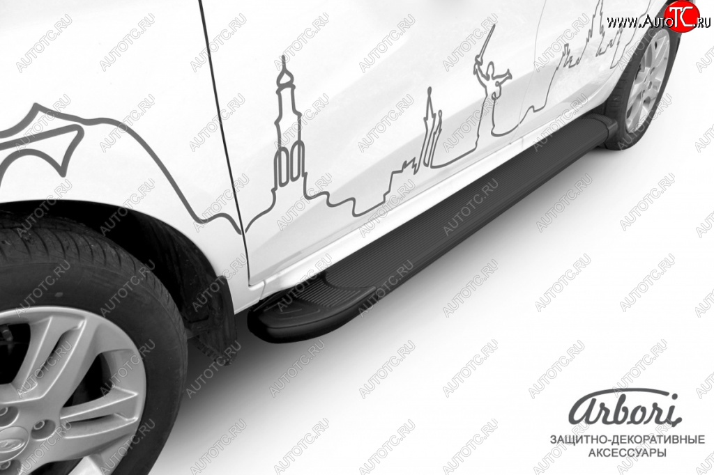 11 609 р. Порожки для ног Arbori Optima Black  Лада XRAY (2016-2022)  с доставкой в г. Пермь