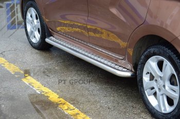 24 149 р. Порожки для ног из трубы Ø51 с алюминиевой площадкой Petroil Tuning  Лада XRAY (2016-2022) (Нержавеющая полированная сталь)  с доставкой в г. Пермь. Увеличить фотографию 4