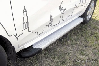 13 349 р. Алюминиевые пороги для ног Slitkoff (Optima)  Лада XRAY (2016-2022) (Чёрные)  с доставкой в г. Пермь. Увеличить фотографию 2