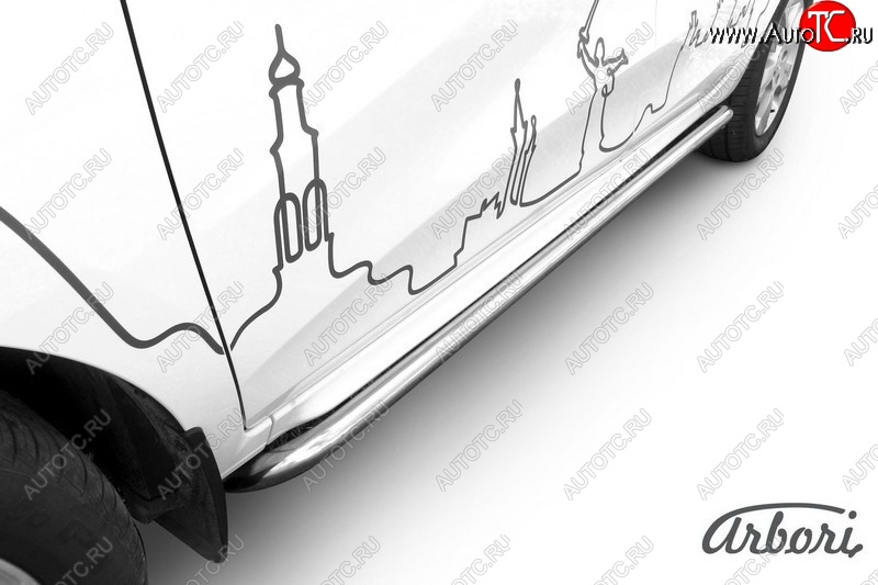 13 999 р. Защита штатных порогов Arbori (с гибами, нержавейка, d42 mm).  Лада XRAY (2016-2022)  с доставкой в г. Пермь