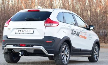 14 099 р. Защита порогов вогнутая Petroil Tuning (Ø51 мм) Лада XRAY Cross (2018-2022) (Нержавеющая полированная сталь)  с доставкой в г. Пермь. Увеличить фотографию 2