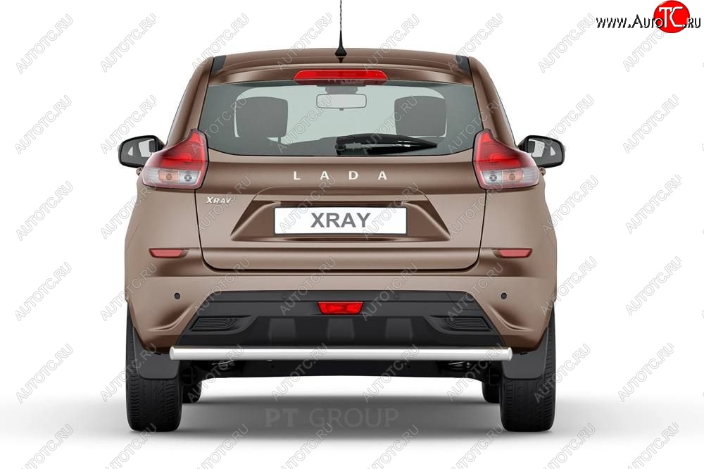 12 149 р. Защита заднего бампера PT GROUP одинарная Ø51мм (НПС) LADA XRay 2016-  Лада XRAY (2016-2022) (Нержавеющая полированная сталь)  с доставкой в г. Пермь