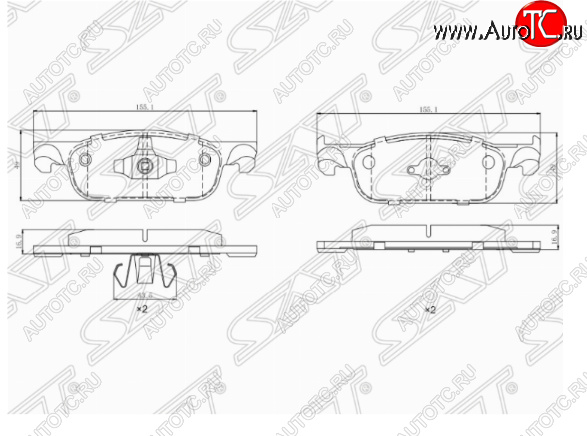 1 259 р. Комплект передних тормозных колодок SAT Лада XRAY (2016-2022)  с доставкой в г. Пермь