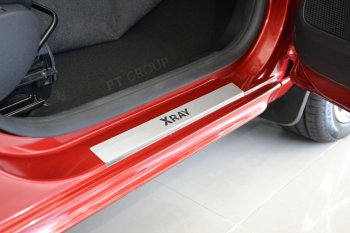 2 399 р. Пороги накладки в проем дверей Petroil Tuning  Лада XRAY (2016-2022) (Нержавейка)  с доставкой в г. Пермь. Увеличить фотографию 3