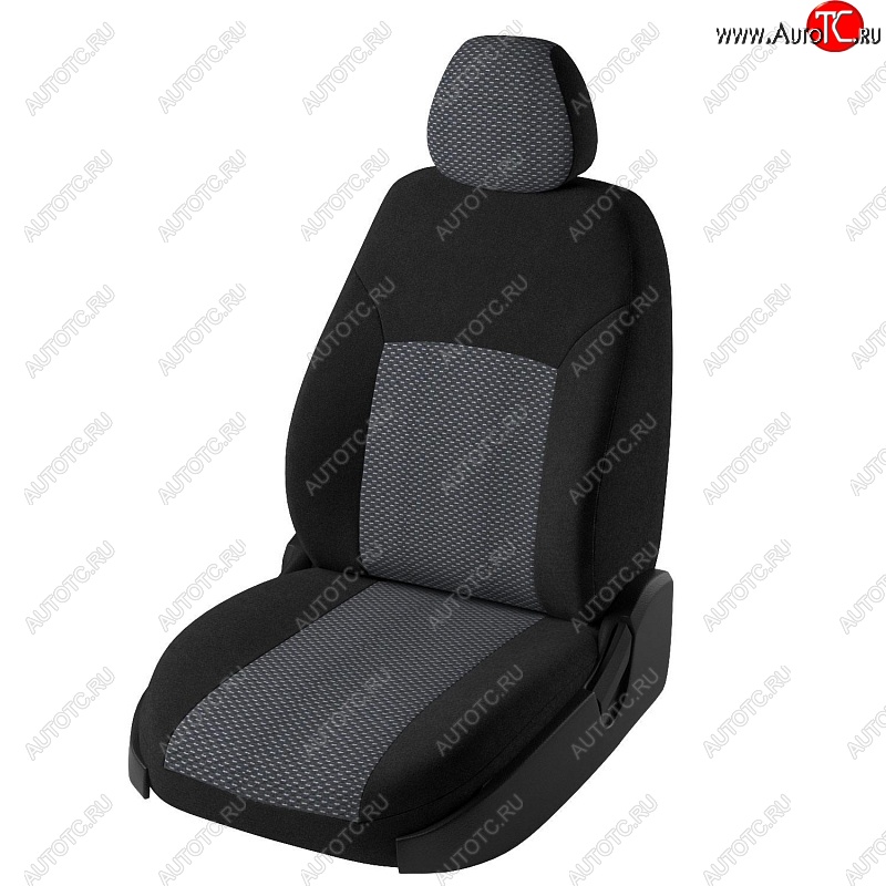 5 999 р. Чехлы для сидений Lord Autofashion Дублин (жаккард) Лада XRAY (2016-2022) (Черный, вставка Ёж белый)  с доставкой в г. Пермь