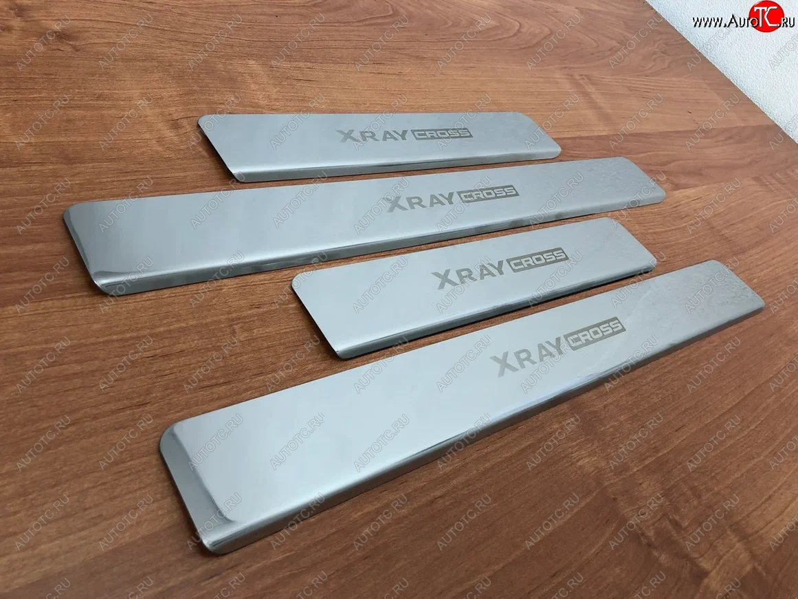 2 179 р. Накладки порожков салона INOX Лада XRAY Cross (2018-2022) (Нержавеющая сталь)  с доставкой в г. Пермь