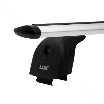 16 089 р. Багажник на крышу с низкими рейлингами сборе LUX  Лада XRAY - XRAY Cross (дуги аэро-трэвэл 110 см, без замка, серебро)  с доставкой в г. Пермь. Увеличить фотографию 2