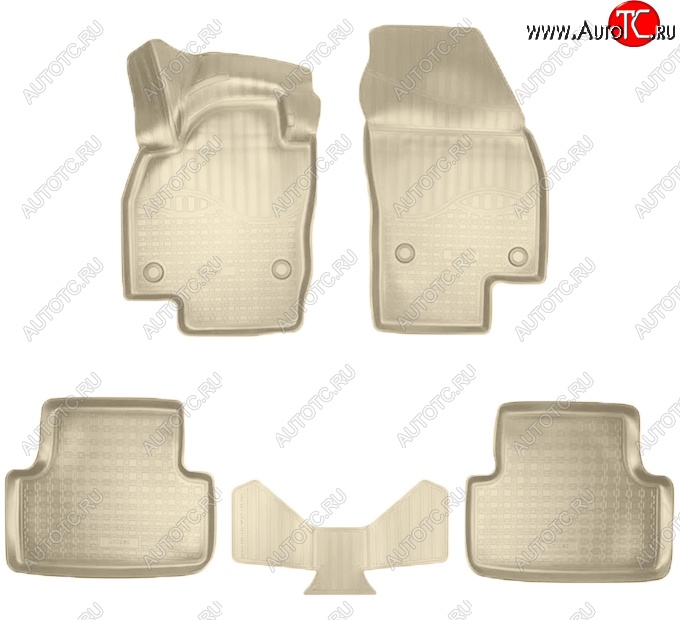 3 069 р. Коврики салонные Noplast (3D)  Volkswagen T-Cross (2019-2025) (Бежевые)  с доставкой в г. Пермь