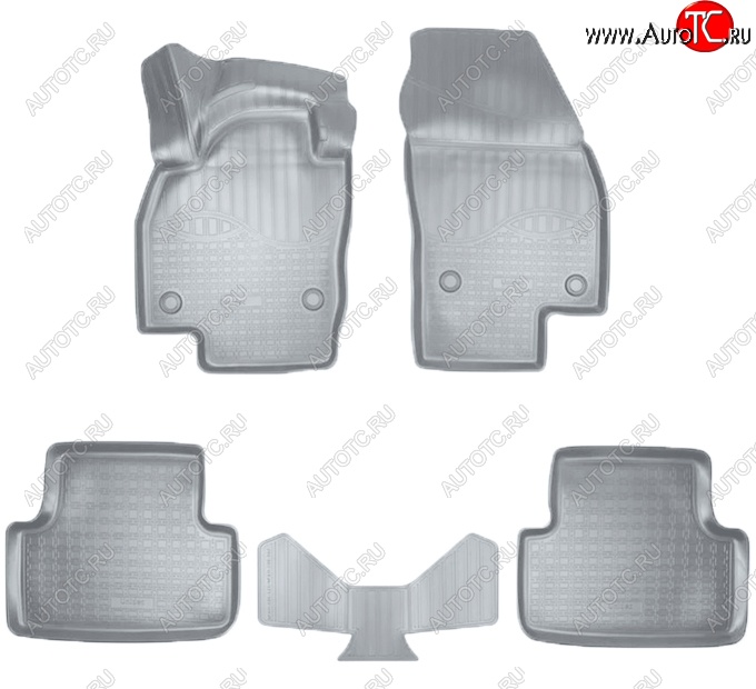 3 069 р. Коврики салонные Noplast (3D)  Volkswagen T-Cross (2019-2025) (Серые)  с доставкой в г. Пермь