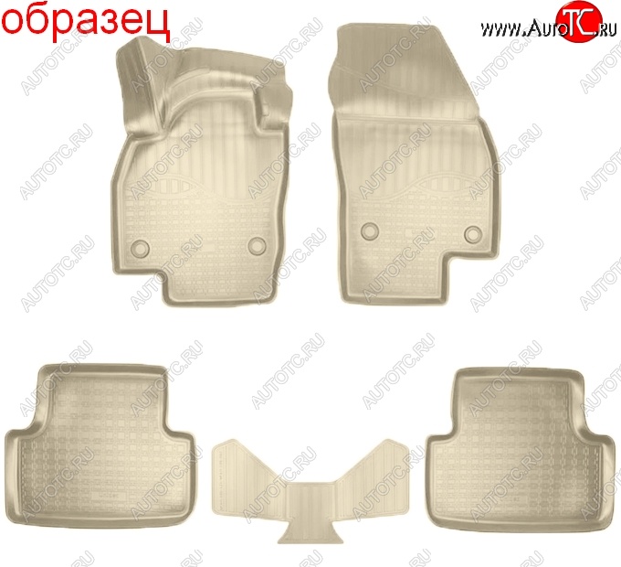 3 069 р. Коврики салонные Noplast (3D)  Volkswagen T-Roc  универсал (2017-2025) (Бежевые)  с доставкой в г. Пермь