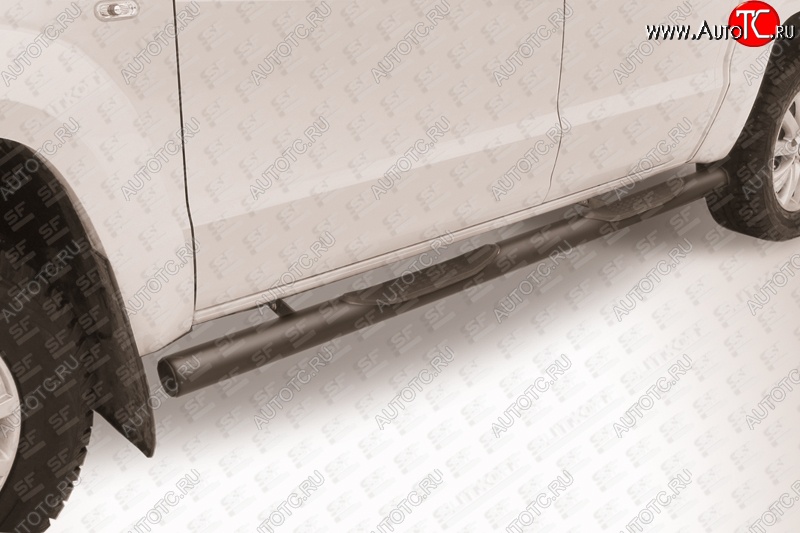 15 949 р. Защита порогов d76 с проступями  Volkswagen Amarok (2009-2016) дорестайлинг (Цвет: серебристый)  с доставкой в г. Пермь