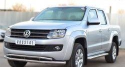 18 549 р. Защита переднего бампера (2 трубыØ63 и 42 мм, нержавейка) SLITKOFF Volkswagen Amarok дорестайлинг (2009-2016)  с доставкой в г. Пермь. Увеличить фотографию 4