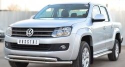 18 999 р. Защита переднего бампера (2 трубыØ63 мм, нержавейка) SLITKOFF  Volkswagen Amarok (2009-2016) дорестайлинг  с доставкой в г. Пермь. Увеличить фотографию 4