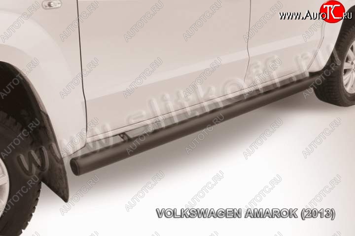 13 199 р. Защита порогов Slitkoff  Volkswagen Amarok (2009-2016) дорестайлинг (Цвет: серебристый)  с доставкой в г. Пермь