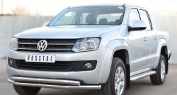 32 849 р. Широкая защита порогов SLITKOFF  Volkswagen Amarok (2009-2016) дорестайлинг  с доставкой в г. Пермь. Увеличить фотографию 3