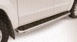 19 749 р. Широкая защита порогов Slitkoff  Volkswagen Amarok (2009-2016) дорестайлинг (Серебристый лист)  с доставкой в г. Пермь. Увеличить фотографию 2