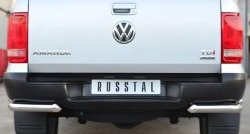 19 999 р. Защита заднего бампера (Ø63 и 42 мм, нержавейка) SLITKOFF Volkswagen Amarok дорестайлинг (2009-2016)  с доставкой в г. Пермь. Увеличить фотографию 2