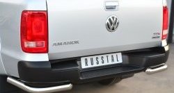 16 549 р. Одинарная защита заднего бампера из трубы диаметром 63 мм SLITKOFF Volkswagen Amarok дорестайлинг (2009-2016)  с доставкой в г. Пермь. Увеличить фотографию 2
