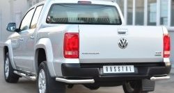 16 549 р. Одинарная защита заднего бампера из трубы диаметром 63 мм SLITKOFF Volkswagen Amarok дорестайлинг (2009-2016)  с доставкой в г. Пермь. Увеличить фотографию 3