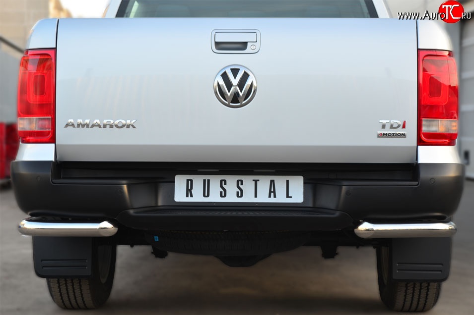 16 549 р. Одинарная защита заднего бампера из трубы диаметром 63 мм SLITKOFF Volkswagen Amarok дорестайлинг (2009-2016)  с доставкой в г. Пермь