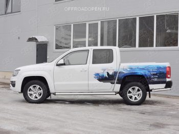 21 649 р. Пороги труба d76 (v2) Russtail  Volkswagen Amarok (2016-2022) рестайлинг  с доставкой в г. Пермь. Увеличить фотографию 2