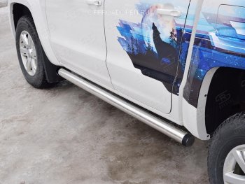 21 649 р. Пороги труба d76 (v2) Russtail  Volkswagen Amarok (2016-2022) рестайлинг  с доставкой в г. Пермь. Увеличить фотографию 3