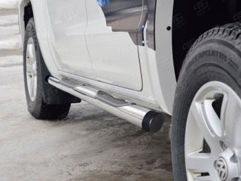 22 549 р. Пороги труба d76 с накладкой (v2) SLITKOFF  Volkswagen Amarok (2016-2022) рестайлинг  с доставкой в г. Пермь. Увеличить фотографию 2