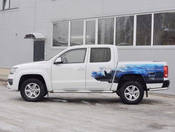 22 549 р. Пороги труба d76 с накладкой (v2) SLITKOFF  Volkswagen Amarok (2016-2022) рестайлинг  с доставкой в г. Пермь. Увеличить фотографию 4