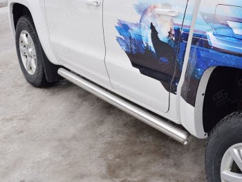 23 799 р. Пороги труба d76 (v3) SLITKOFF  Volkswagen Amarok (2016-2022) рестайлинг  с доставкой в г. Пермь. Увеличить фотографию 2