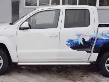 23 799 р. Пороги труба d76 (v3) SLITKOFF  Volkswagen Amarok (2016-2022) рестайлинг  с доставкой в г. Пермь. Увеличить фотографию 3