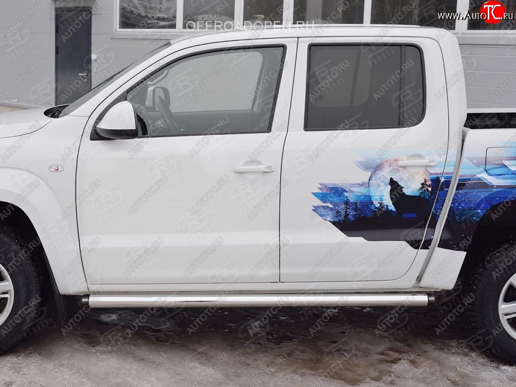 21 649 р. Пороги труба d76 (v2) Russtail  Volkswagen Amarok (2016-2022) рестайлинг  с доставкой в г. Пермь